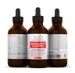 Botanical Green Care serum bottle with pump for easy scalp application