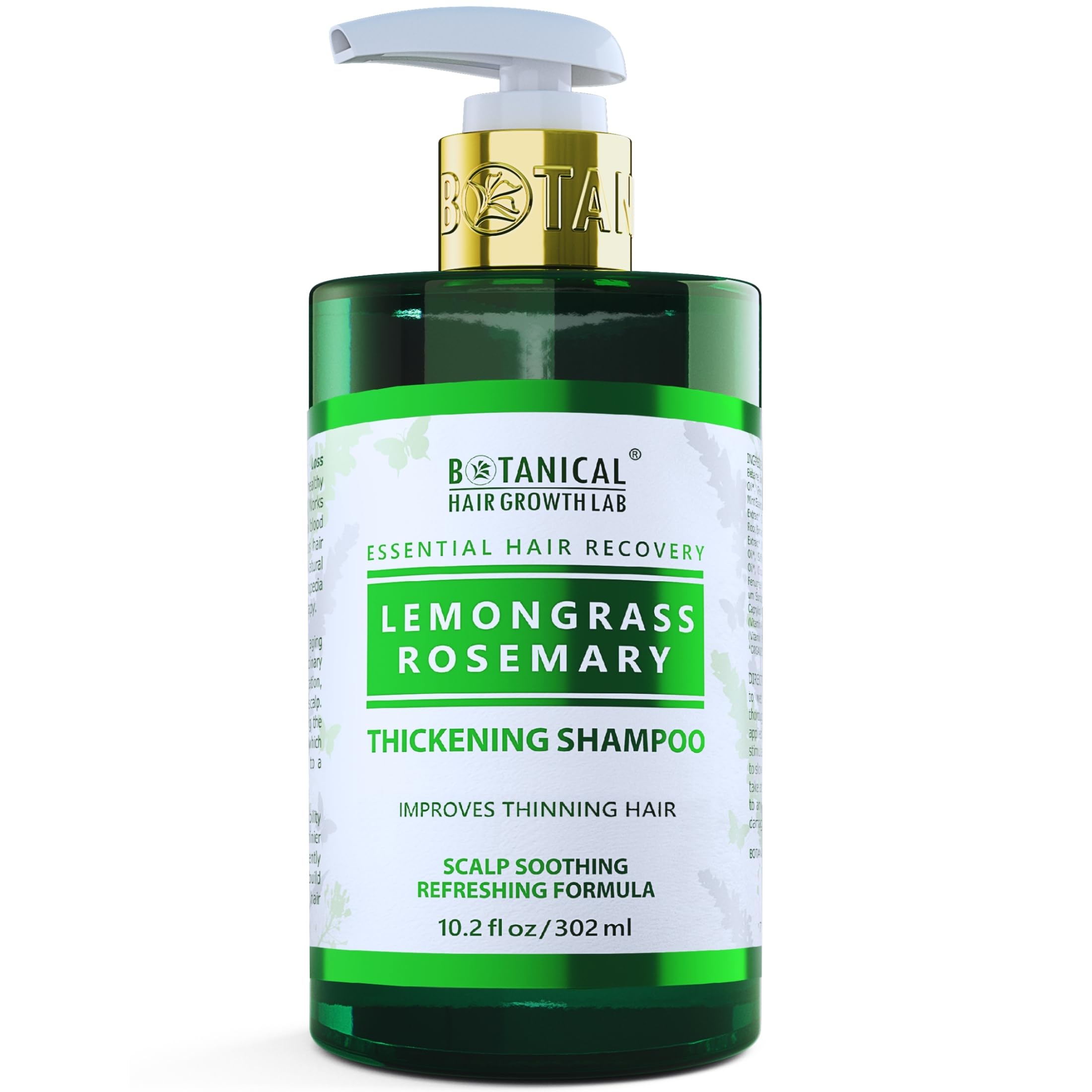 Botanical Hair Growth Lab rosemary shampoo bottle ready for daily use and scalp care