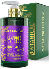 Botanical Hair Growth Lab lavender conditioner bottle promoting gentle scalp care