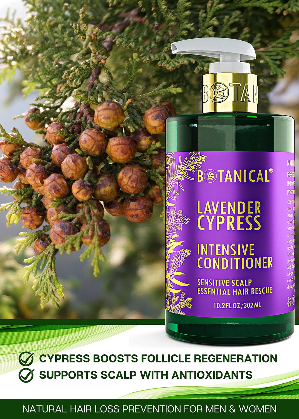 Botanical Hair Growth Lab conditioner texture closeup shows creamy, smoothing formula