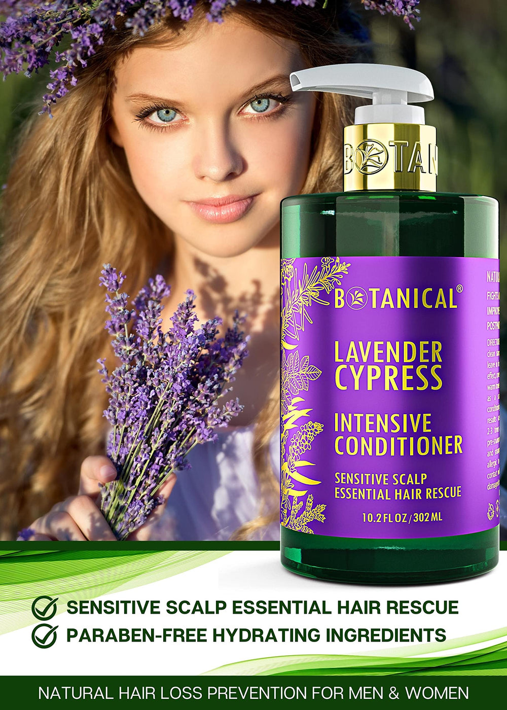 Botanical Hair Growth Lab lavender conditioner leaves hair with a healthy-looking shine
