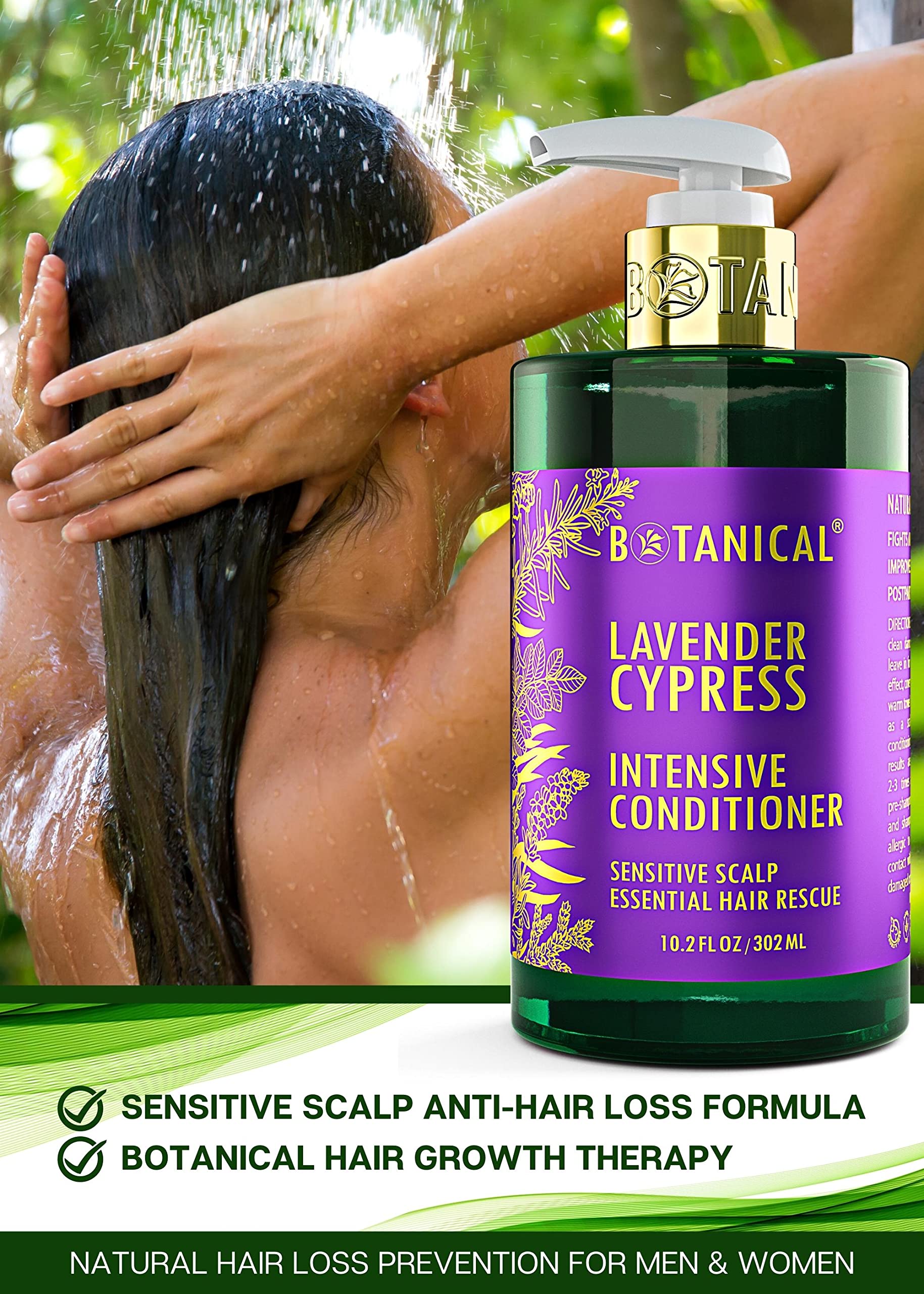 Botanical Hair Growth Lab lavender conditioner on shelf signals premium care