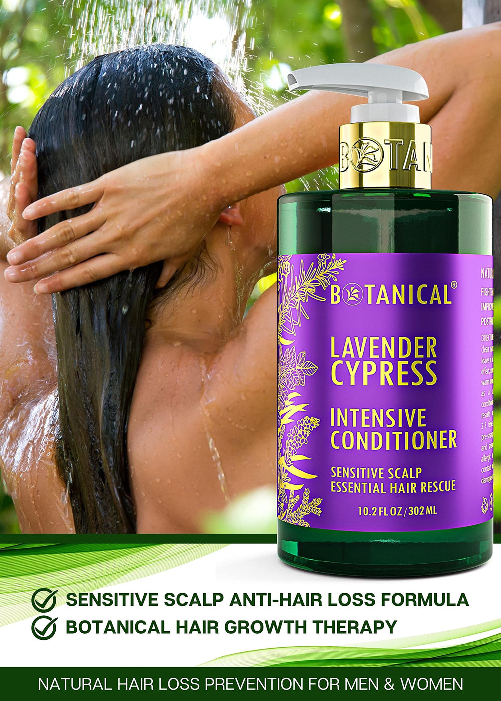 Botanical Hair Growth Lab lavender conditioner on shelf signals premium care