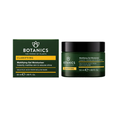 Botanics Clarifying Gel Moisturizer bottle front with matte finish for oily skin