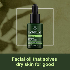 Botanics facial oil for men dropper pour for easy dispensing and quick use.