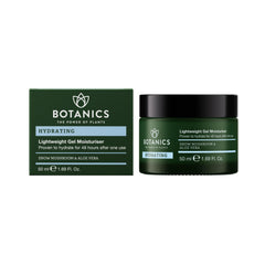 Botanics lightweight gel moisturizer jar for lasting hydration and light feel.