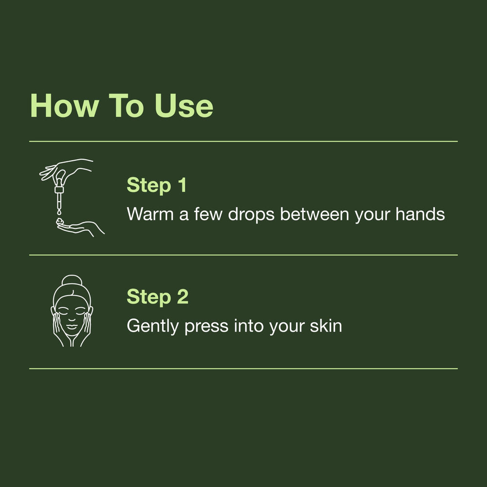 Botanics Overnight Face Oil texture on skin shows satin-soft finish