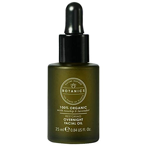 Botanics Restoring Overnight Oil dropper ready for night application, nourishing skin