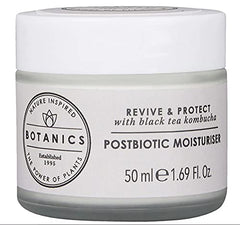 Botanics Revive & Protect moisturiser bottle close-up for daily hydration