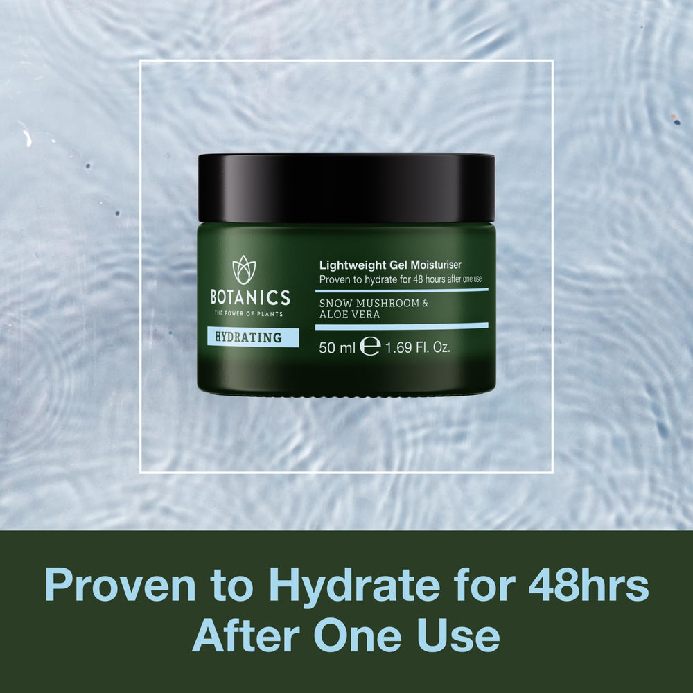 Snow mushroom hydration boost in Botanics formula.