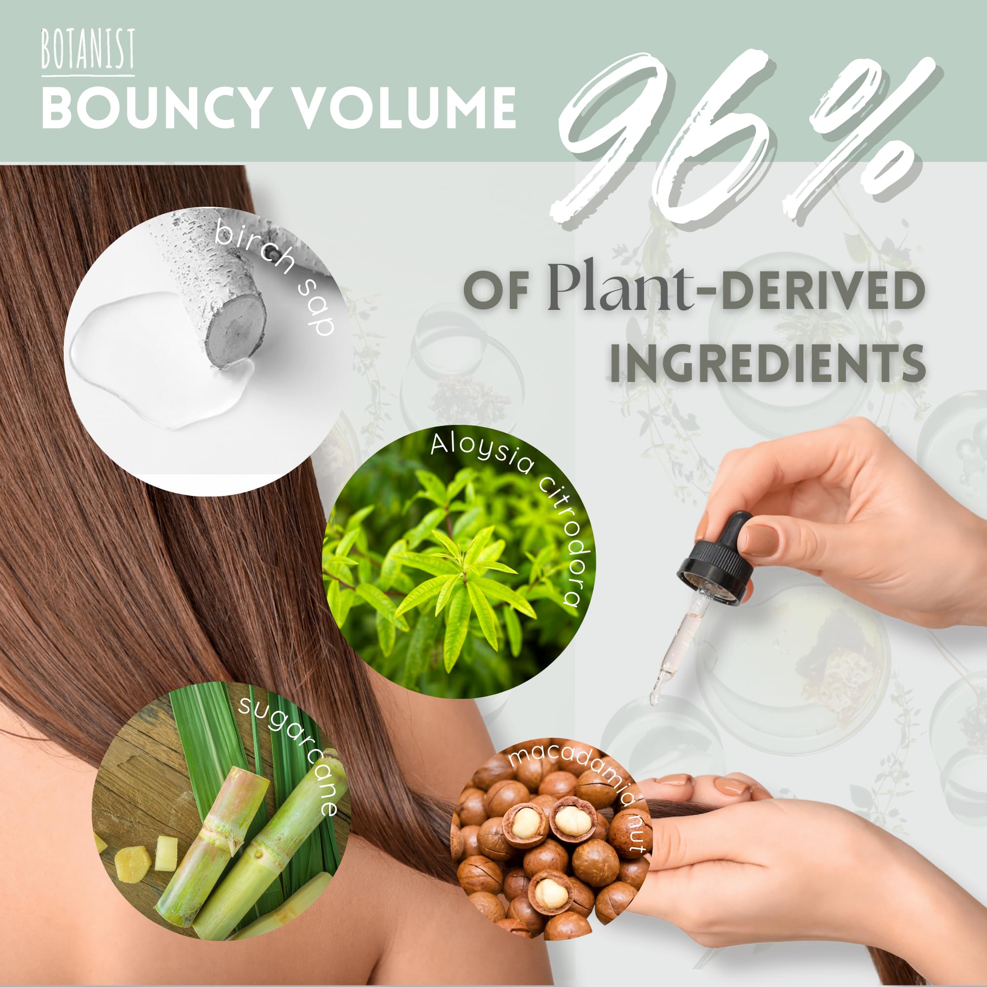 Botanist Bouncy Volume Set packaging emphasizes clean, natural origins for everyday use.