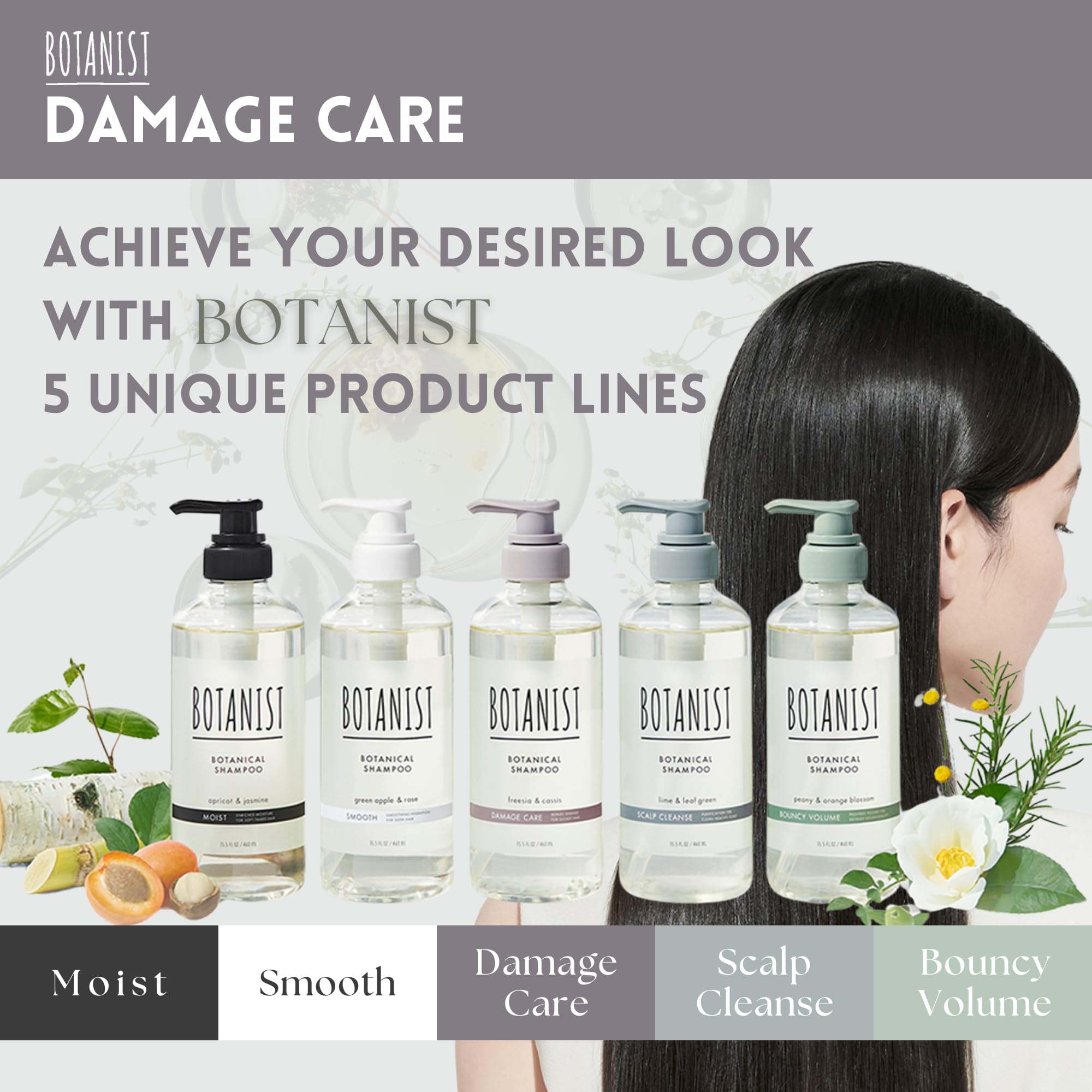Botanist damage-care routine in a bathroom setting