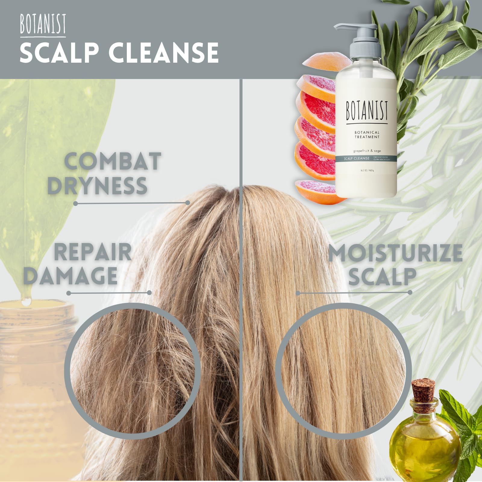 Botanist Grapefruit Sage fragrance bottle suggests a refreshing sensory experience.