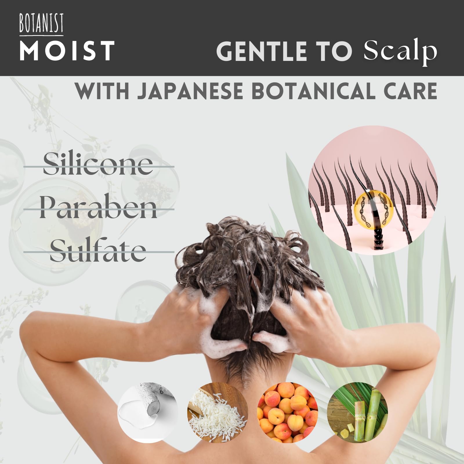 Fragrance of apricot and jasmine in Botanist Hydrating Shampoo