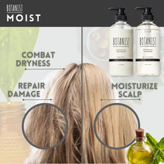 BOTANIST Keratin and Jojoba botanicals close-up emphasizing moisture and strength