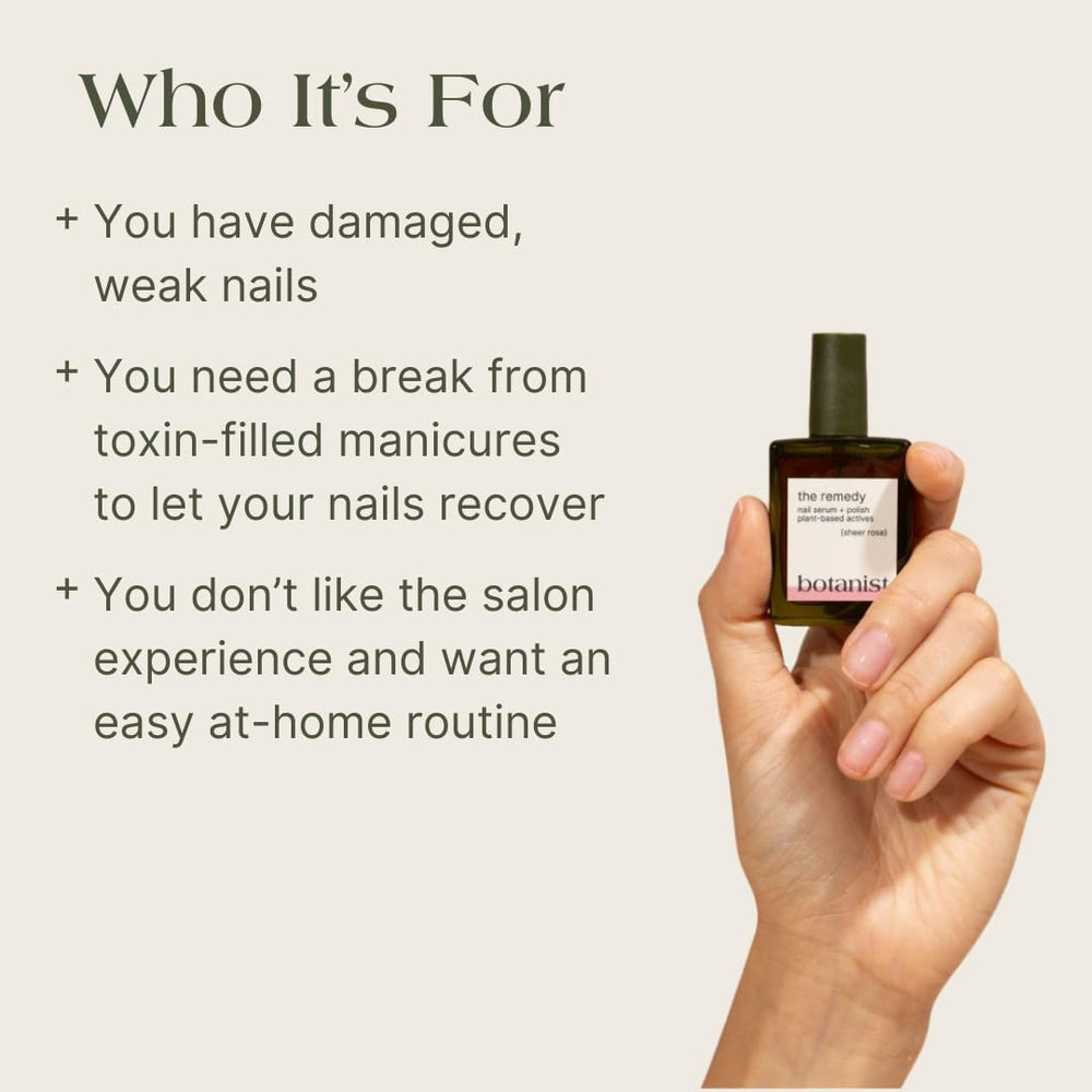 Botanist Nails The Remedy nails before after shows improved appearance.