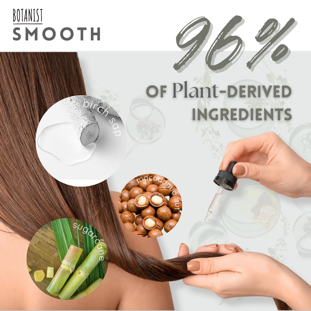 Botanist natural-origin ingredients infographic highlighting scalp-friendly formula