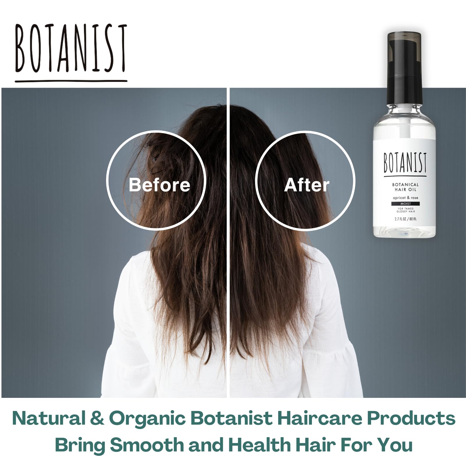 Botanist hair oil delivers glossy, manageable strands.