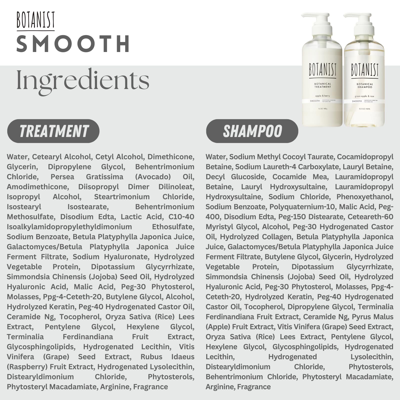 Botanist ceramide NG and keratin for smooth, shiny hair