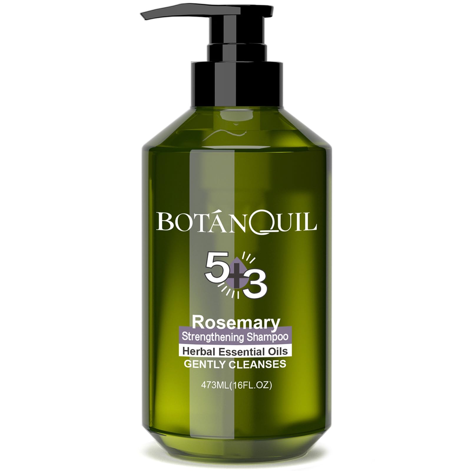 BOTANQUIL Rosemary Shampoo bottle showing a gentle cleansing routine for stronger roots.