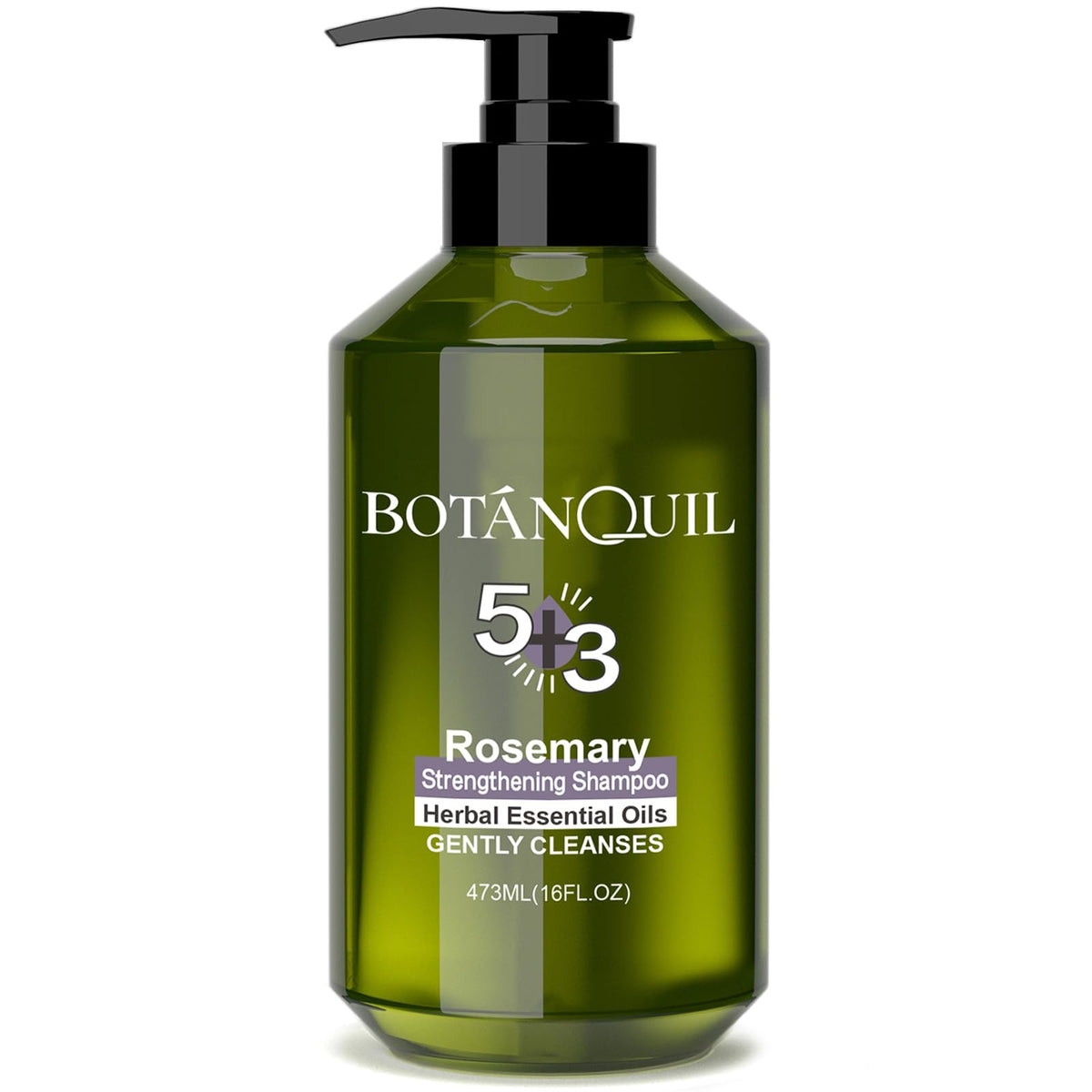 BOTANQUIL Rosemary Shampoo bottle showing a gentle cleansing routine for stronger roots.