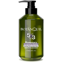 BOTANQUIL Rosemary Shampoo bottle showing a gentle cleansing routine for stronger roots.