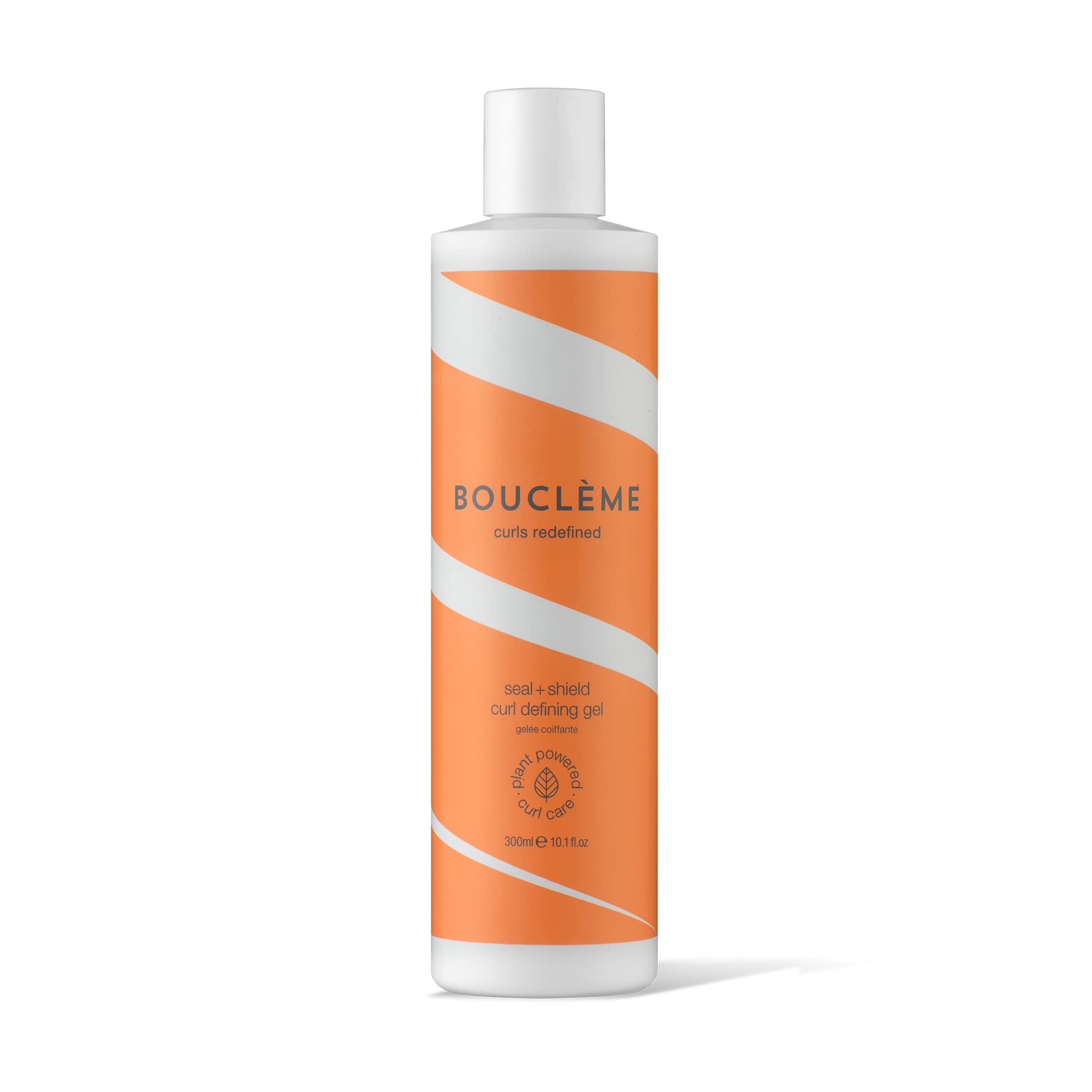 Boucléme Seal + Shield gel bottle promotes humidity defense for defined curls.