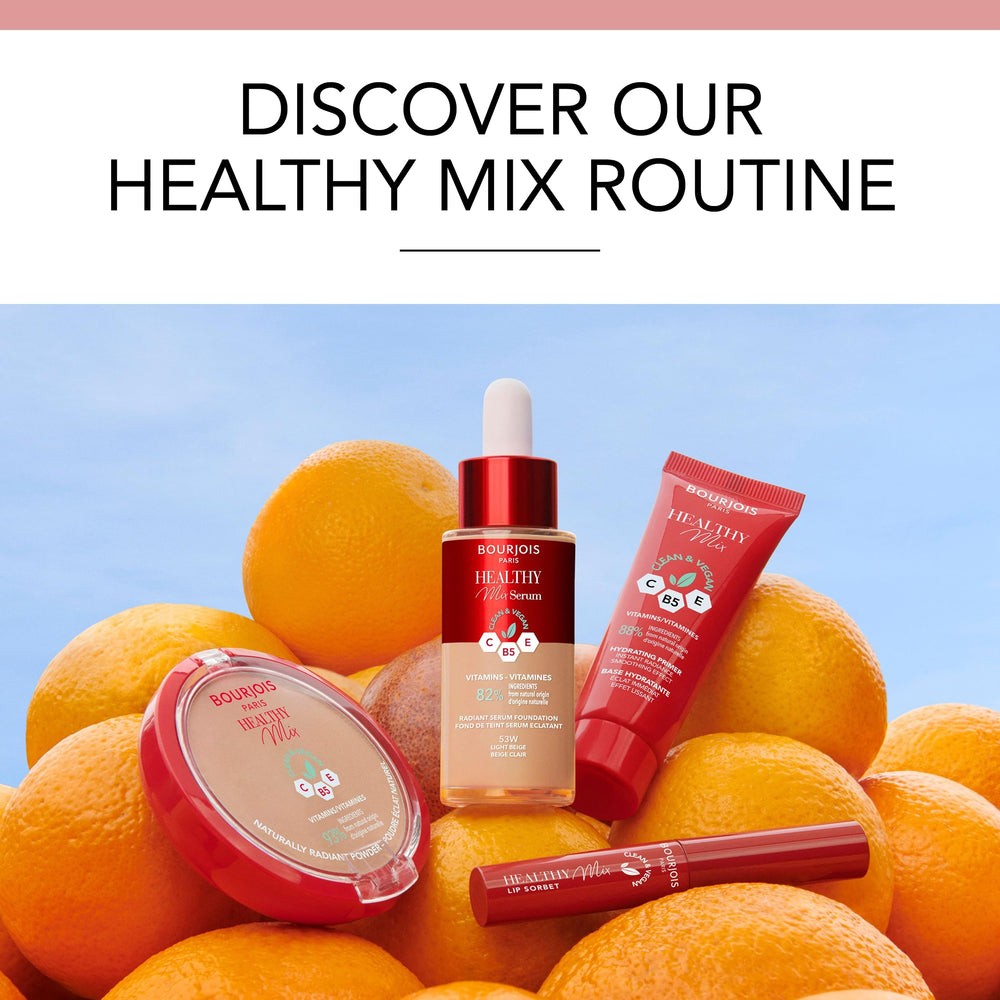 Bourjois Healthy Mix Serum finger application demonstrates quick blending.