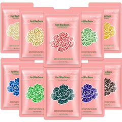 Bouvetan hard wax beads in vibrant colors for gentle, long-lasting hair removal at home.
