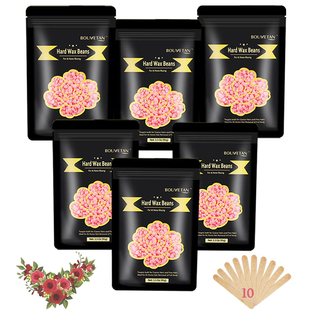 Bouvetan hard wax beads six-pack for full-body waxing at home