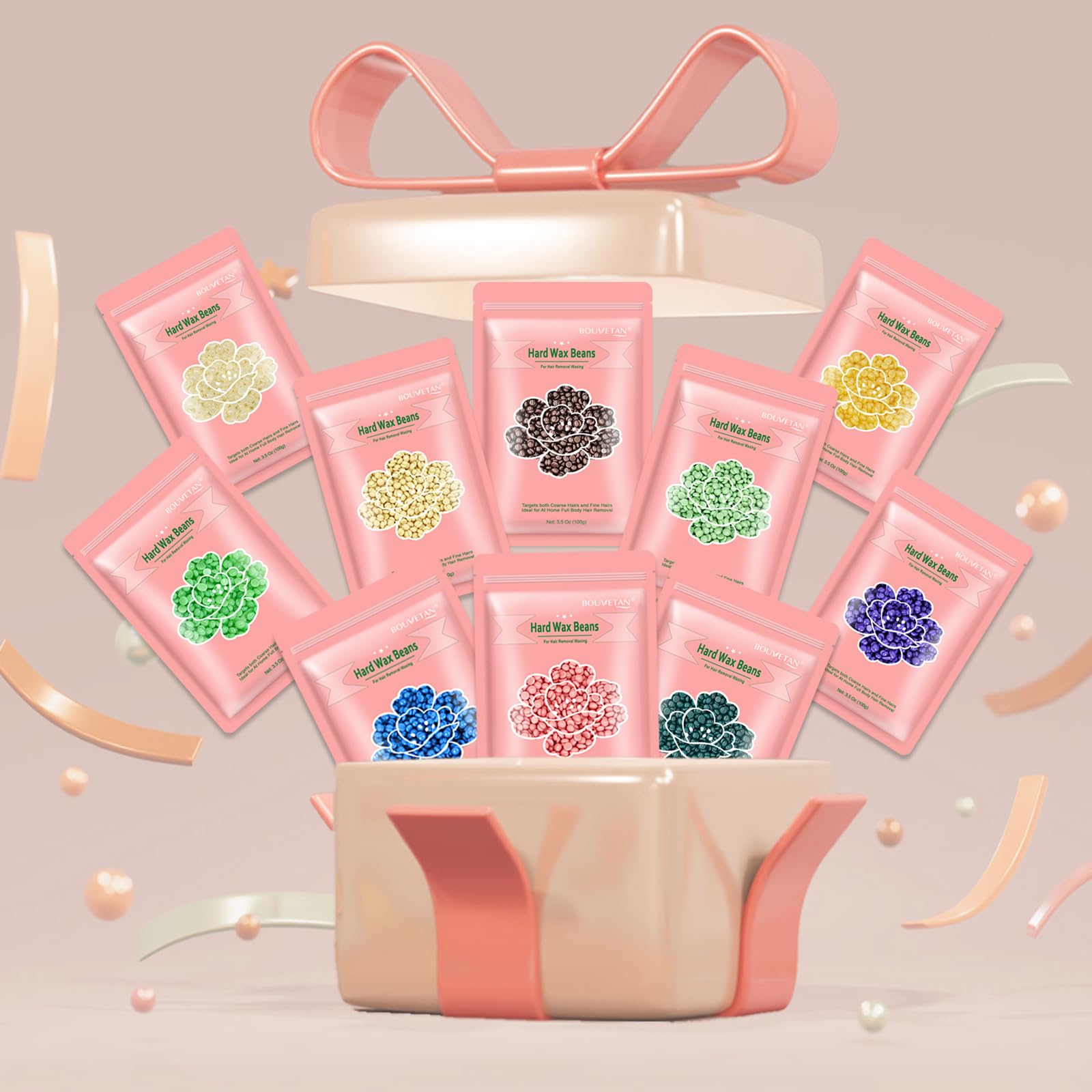 All-in-one Bouvetan waxing kit with sticks and beads for home or salon.