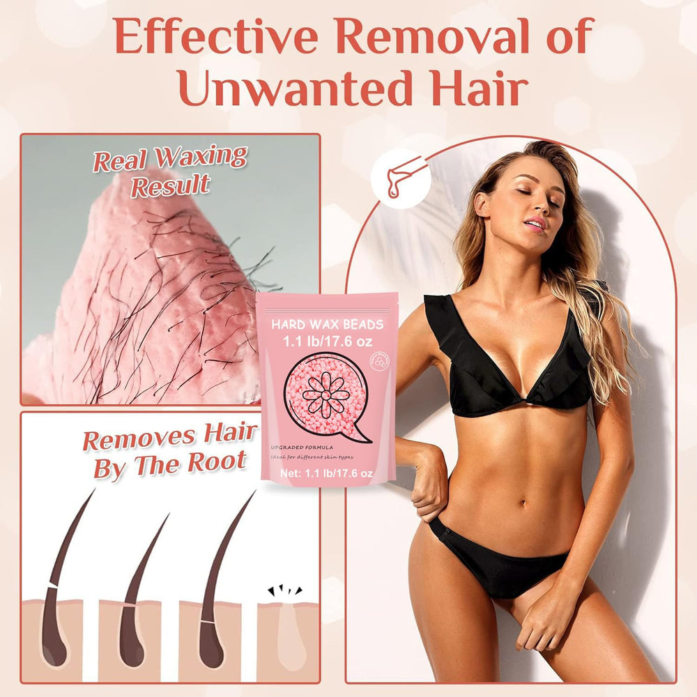 Bouvetan rose hard wax melting in warmer – quick at-home waxing session.