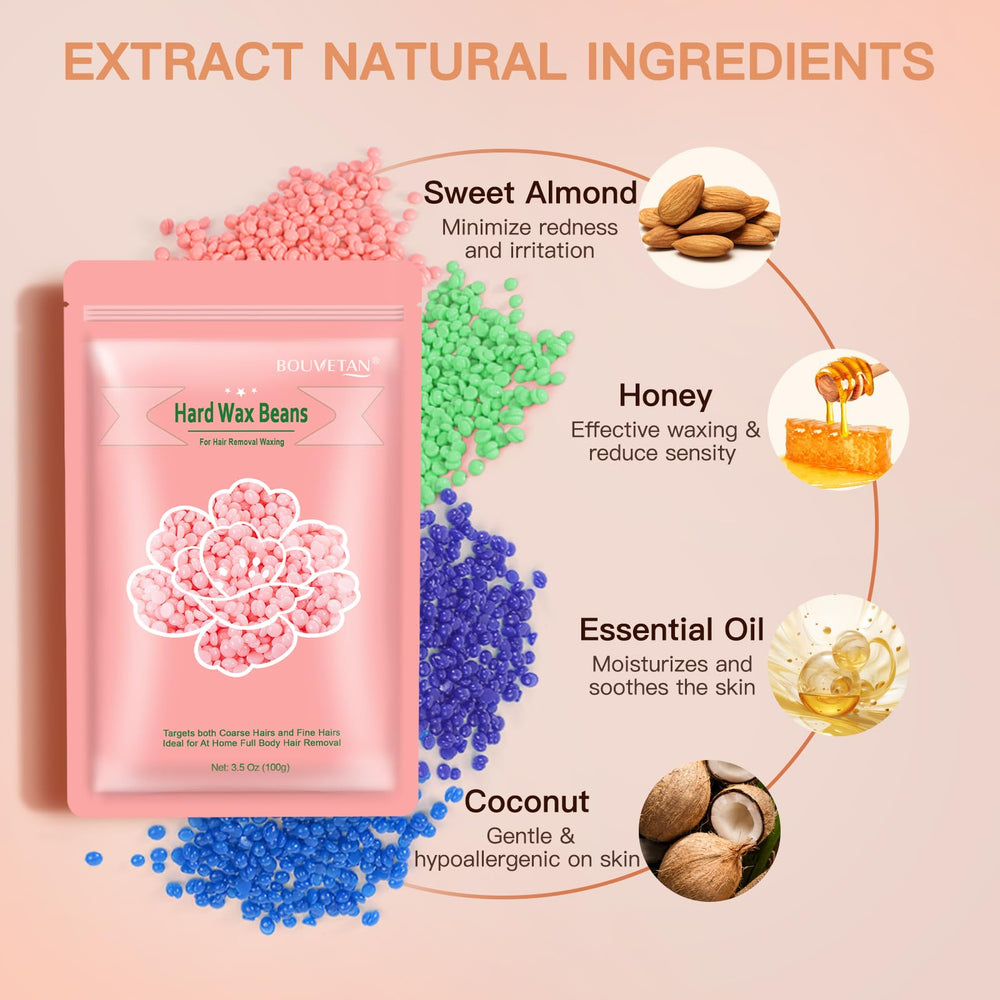 Bouvetan wax kit beads designed for bikini line and underarms for precise waxing.