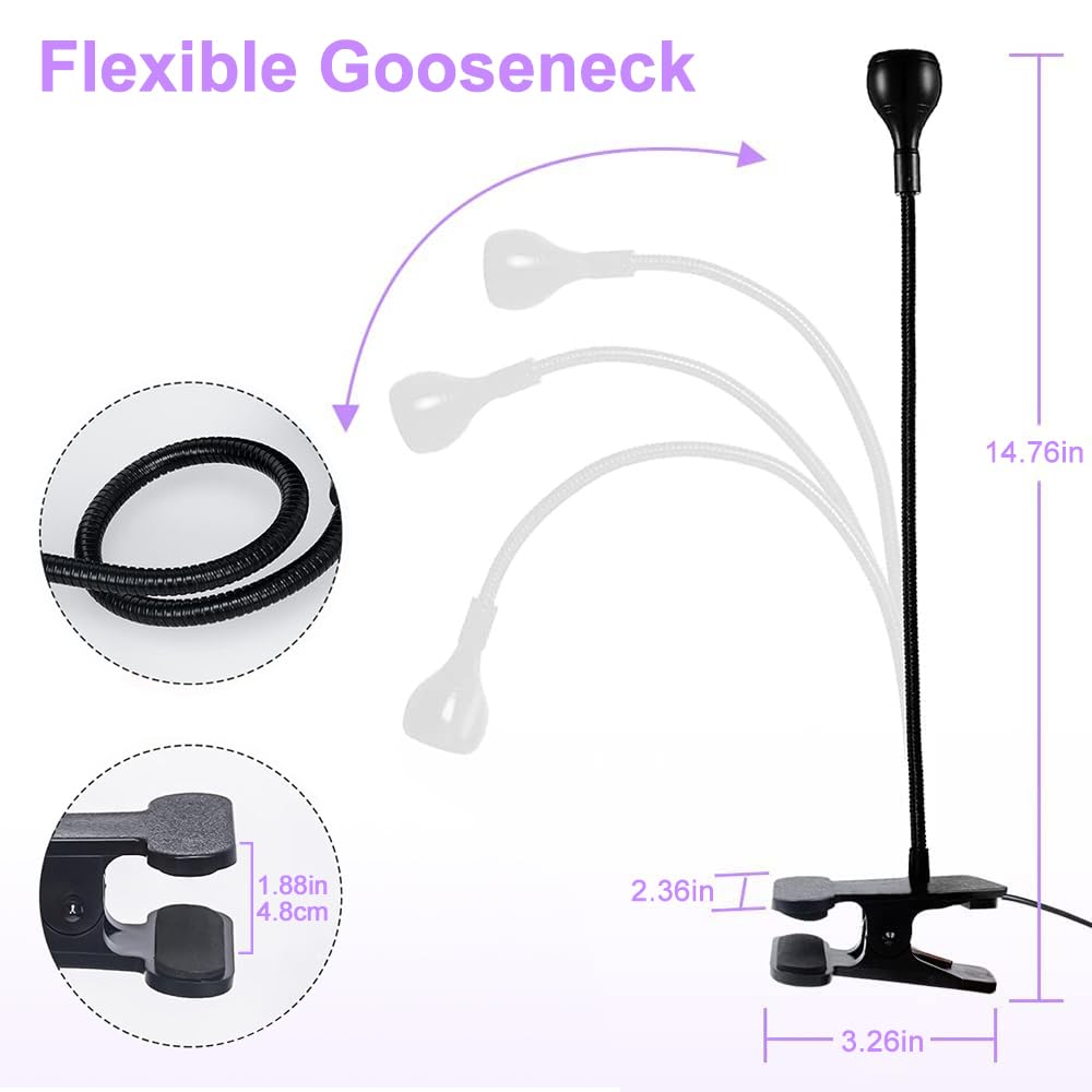 Bovmics portable desk lamp with gooseneck for flexible positioning.