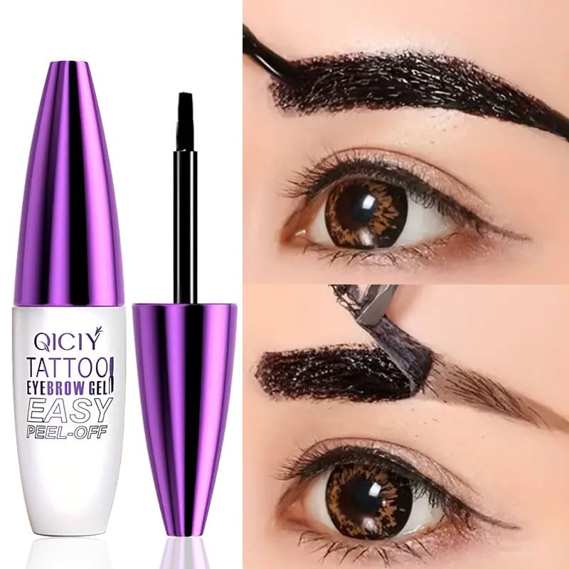 Boxveria brow tint application brush demonstrating precise micro-shaping results.