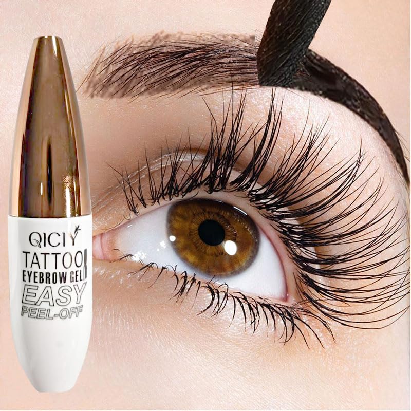 Boxveria Brow Gel Peel Off application scene showing precise, salon-style brows at home