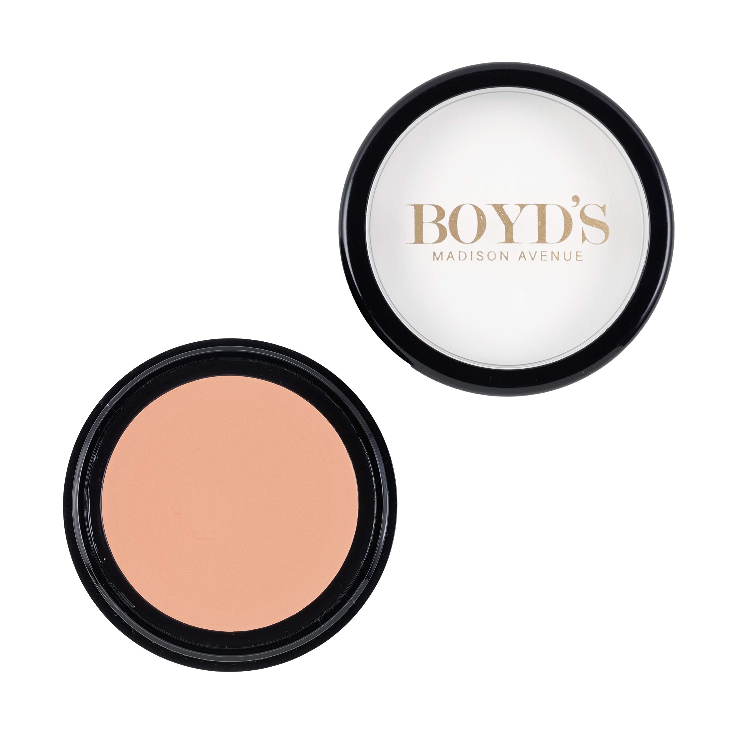 Swatches show creamy texture and buildable coverage for custom concealment.