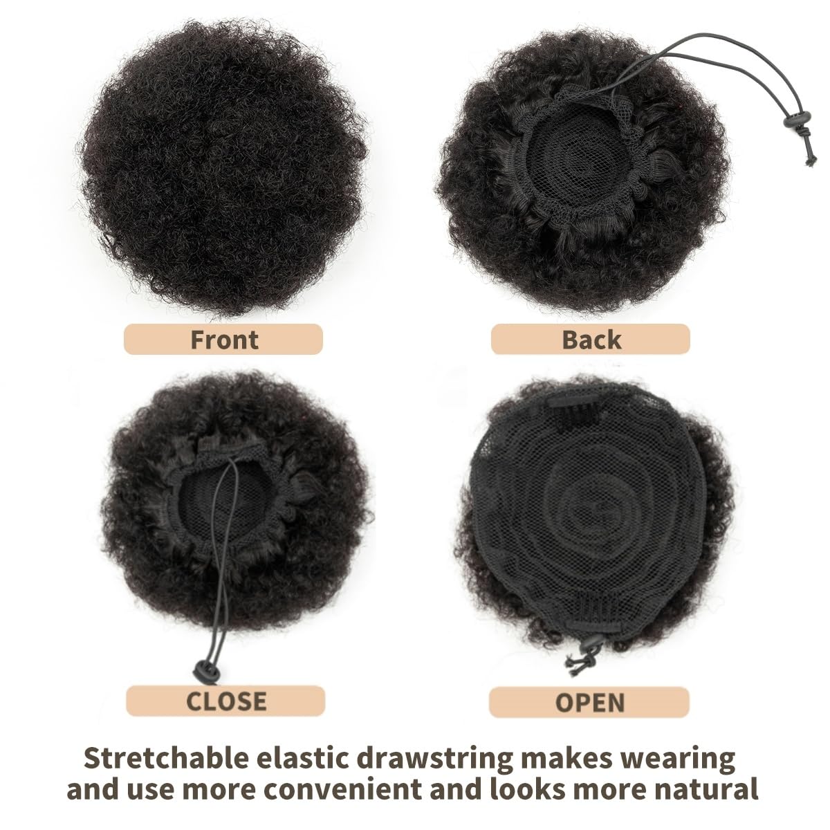 Boymia Afro Puff Ponytail bun style ready in seconds.