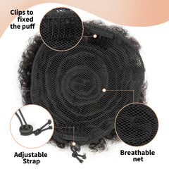 Boymia Afro Puff Ponytail close-up showing soft, natural-looking texture.
