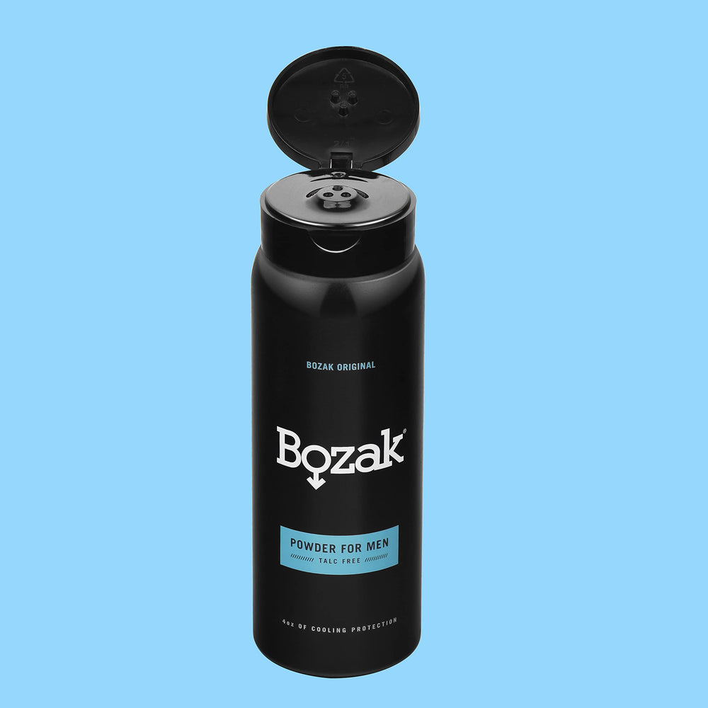 Athletic use: Bozak powder applied after workouts for a dry feel.
