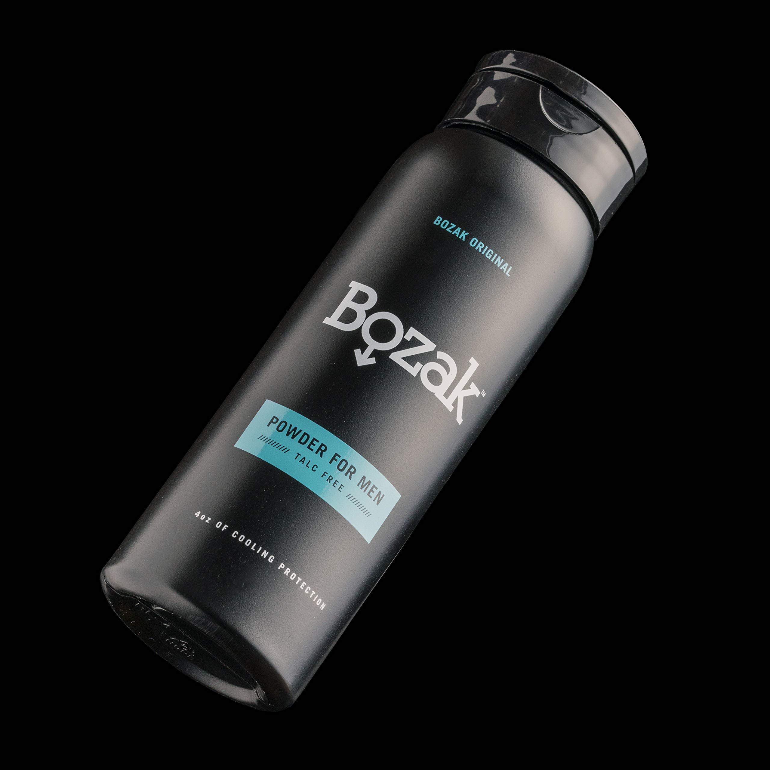 Bozak powder on skin underarms and feet for lasting dryness.
