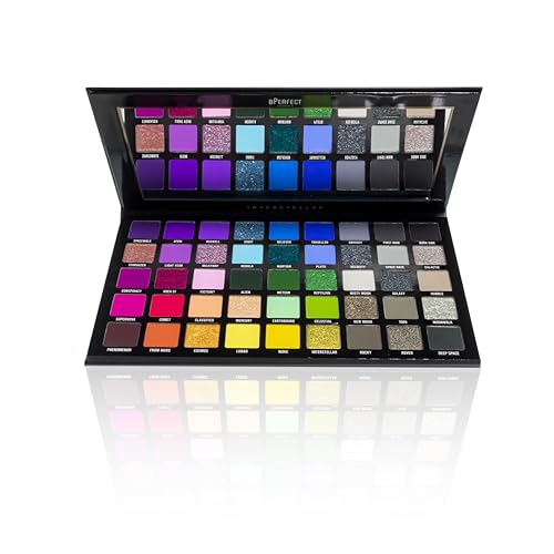 BPerfect Carnival V Interstellar Palette Stacey Marie—swatches close-up highlight rich pigmentation and duochrome potential.