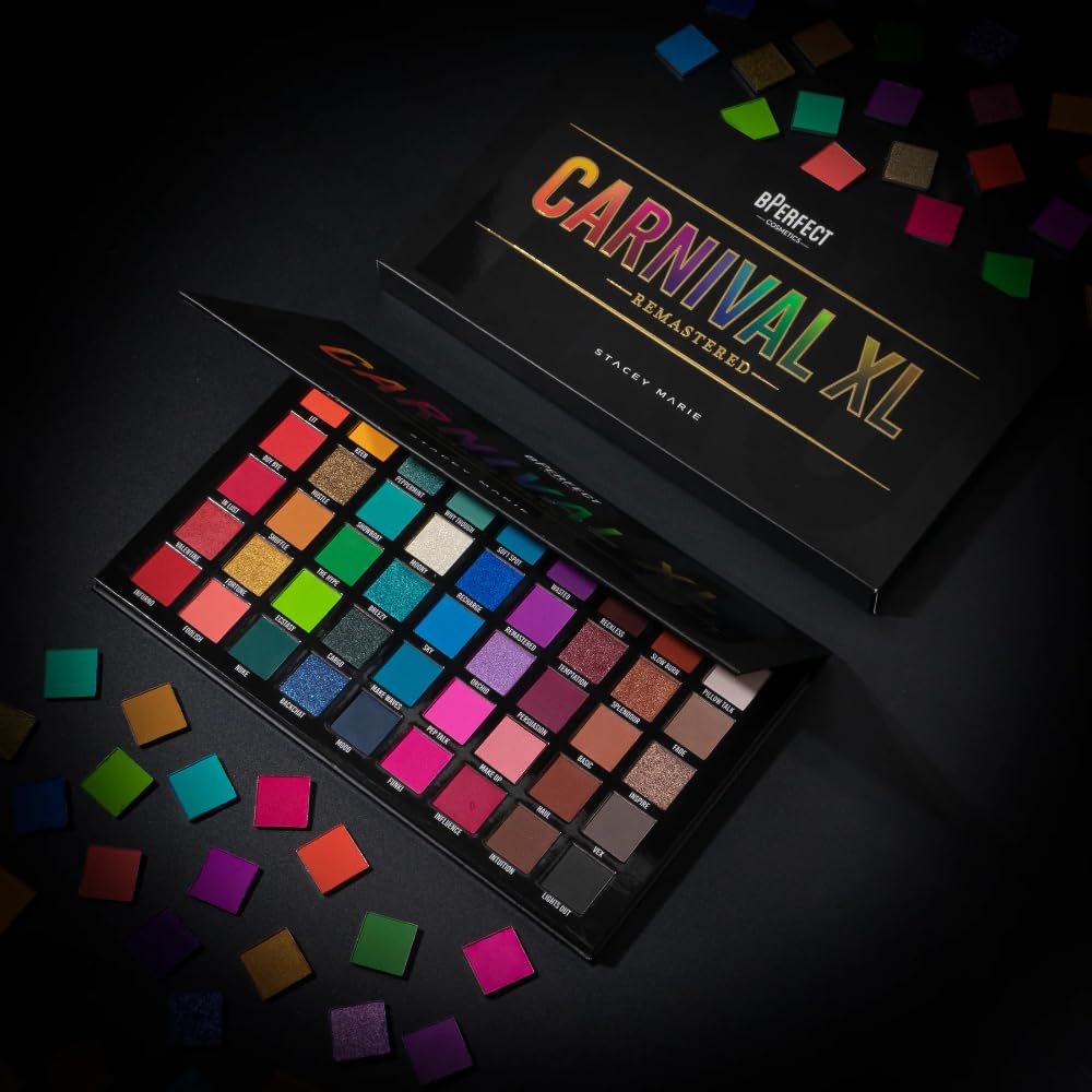 BPerfect Carnival XL Pro Remastered creamy shimmering highlighters add luminous accents with minimal fallout.