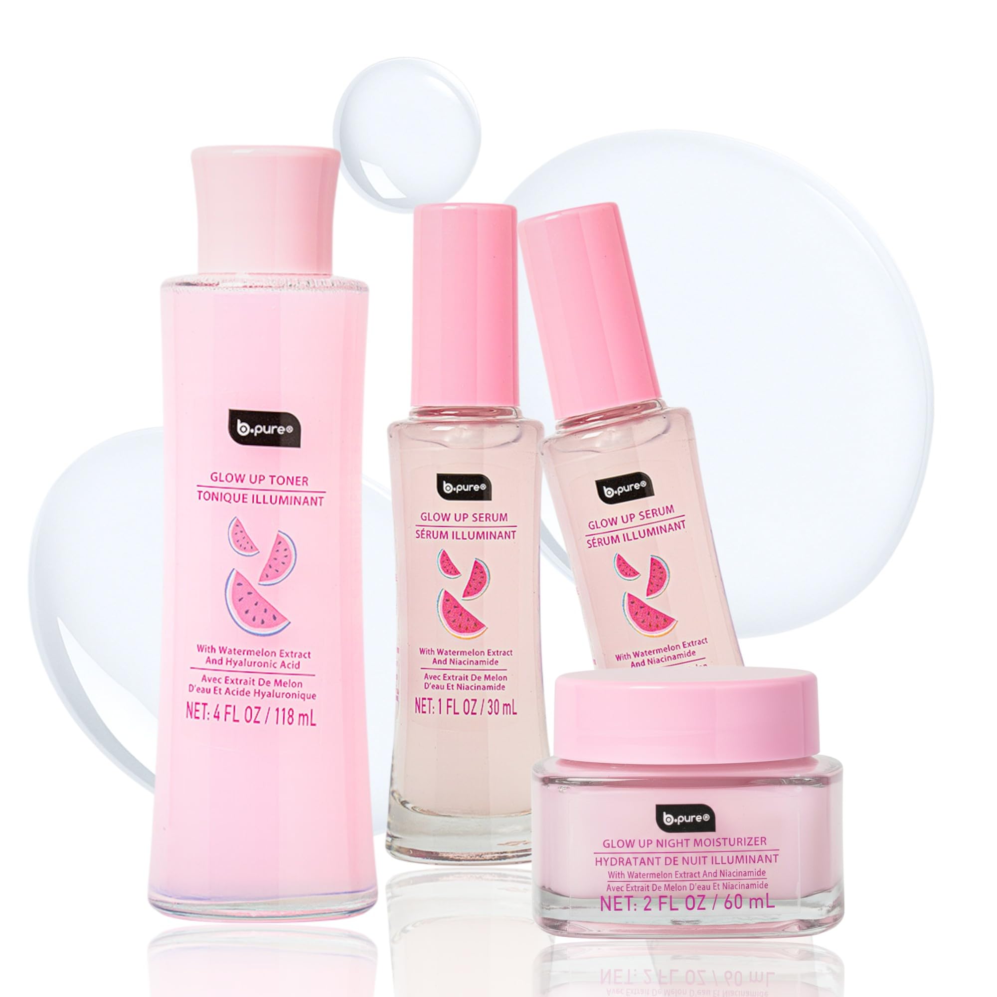 bpure Glow Up Toner bottle hydrates and preps skin for smoother texture.