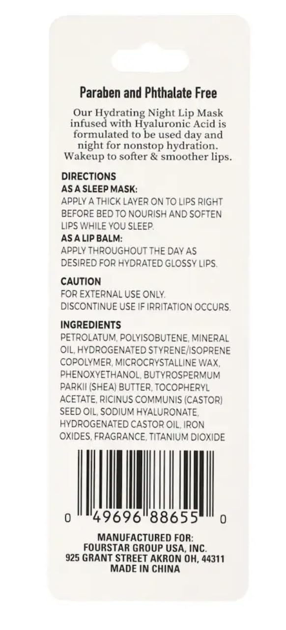 Bp Pure Hydrating Lip Mask on lips during nighttime routine for hydrated softness.
