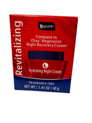 bpure Revitalizing Night Cream application shot suggesting a softer look by morning