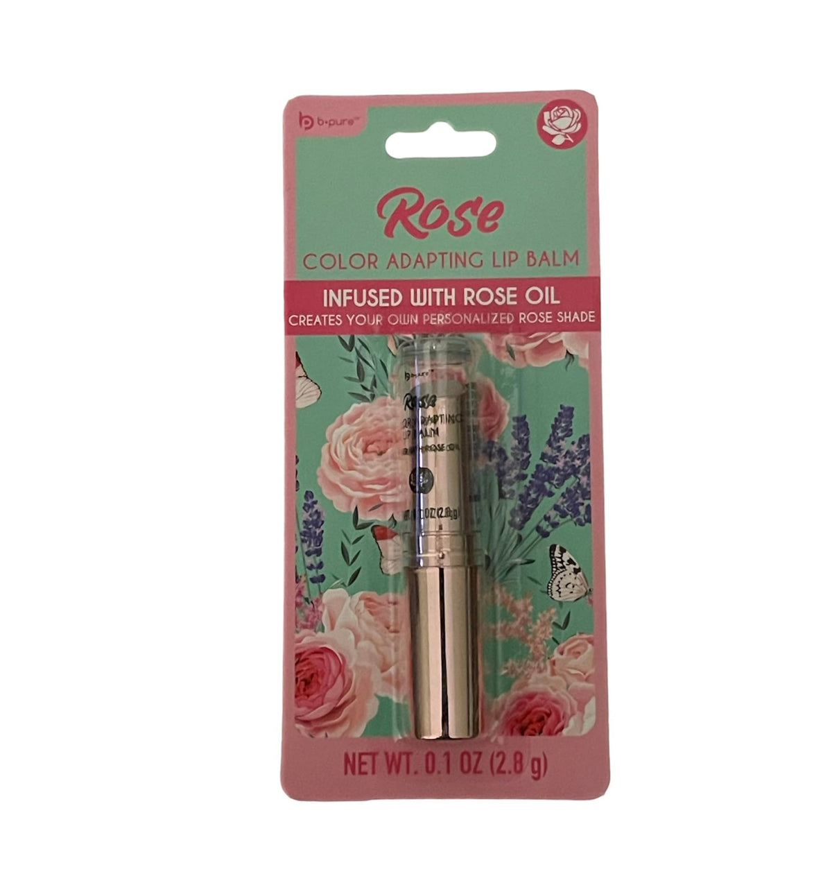bpure tinted-rose lip balm packaging for on-the-go hydration