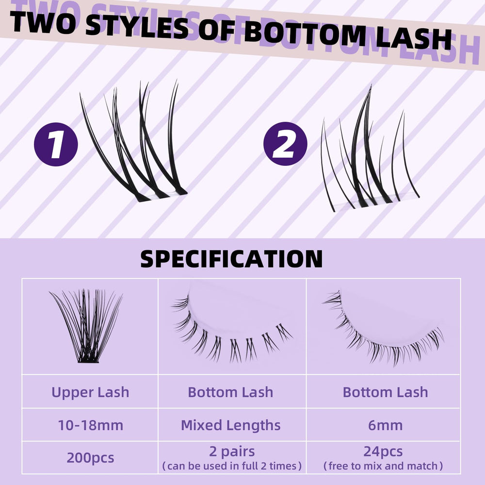 BQaugen 40D D-Curl lash clusters for natural fan-out
