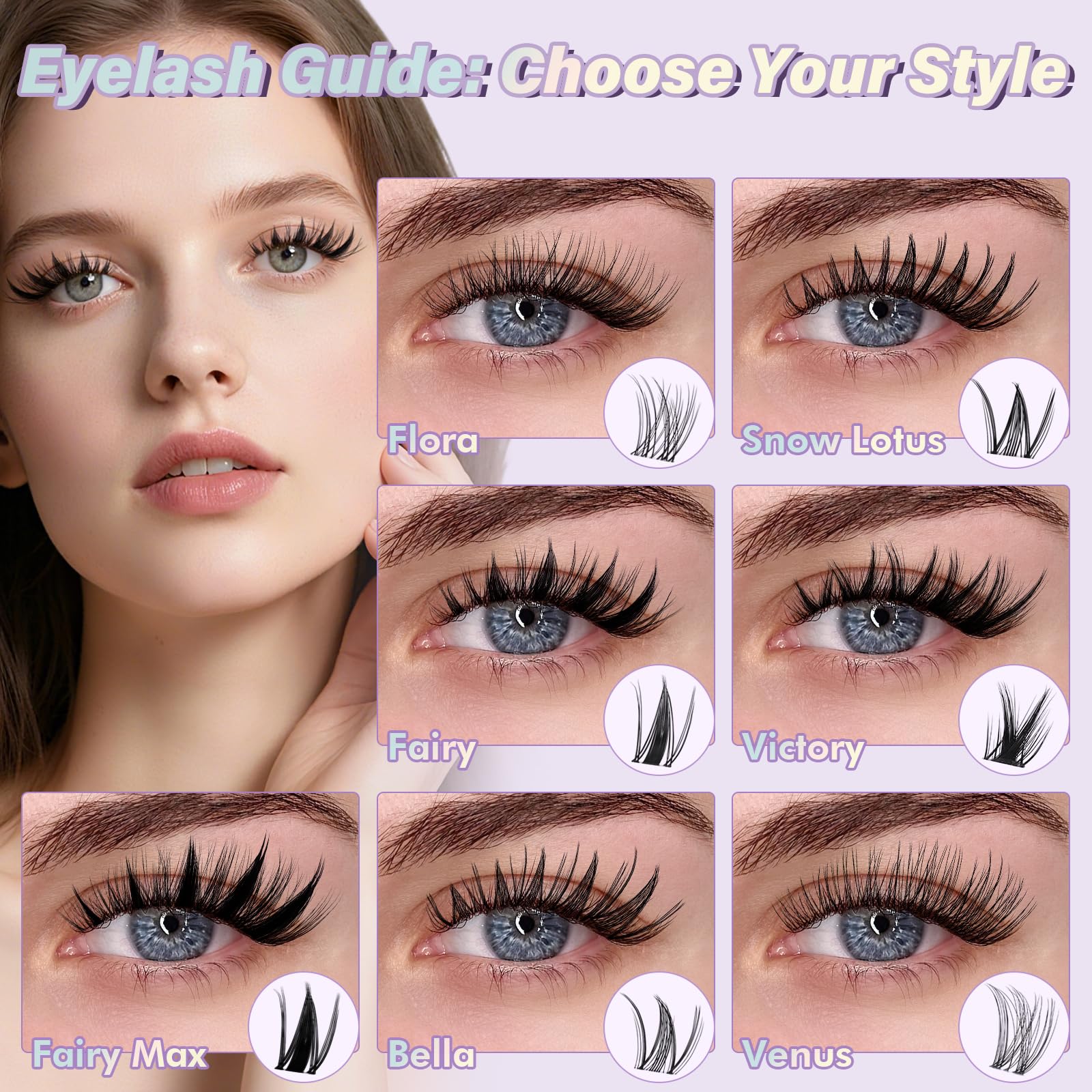 B&Qaugen Bella Lash Clusters lightweight comfort for long wear.