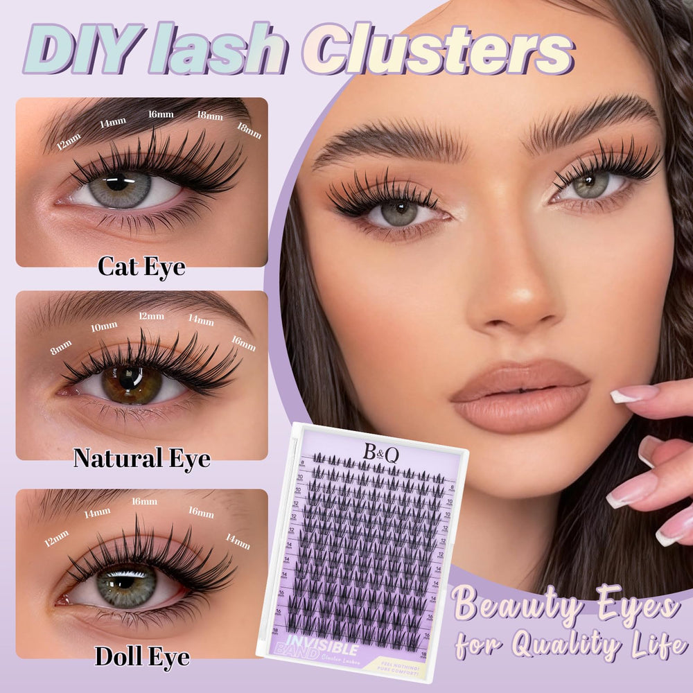 B&Qaugen Bella Lash Clusters soft lashes for a light flutter.
